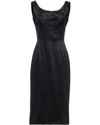 Dolce & Gabbana - Kleid aus satin mit mesh-einsatz - Lyst
