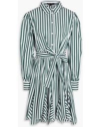 Maje - Striped Cotton-blend Poplin Mini Shirt Dress - Lyst