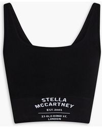 Stella McCartney - Cropped Printed Ribbed Cotton-blend Jersey Tank - Lyst