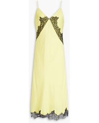 Rag & Bone - Logan Lace-trimmed Silk-blend Satin Midi Slip Dress - Lyst