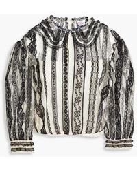 RED Valentino - Point D'espirit-paneled Lace Top - Lyst