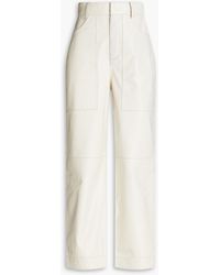 By Malene Birger - Cailys Cropped Leather Straight-leg Pants - Lyst
