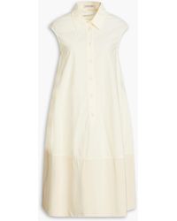 Gentry Portofino - Conchiglia Crepe-paneled Cotton-poplin Midi Shirt Dress - Lyst