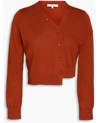 Tibi - Cropped Asymmetric Cashmere, Wool And Silk-blend Cardigan - Lyst