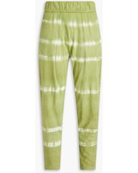 Raquel Allegra - Cropped Pleated Tie-dyed Cotton-jersey Tapered Pants - Lyst