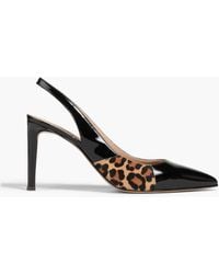 Giuseppe Zanotti - Calf Hair And Patent-leather Slingback Pumps - Lyst