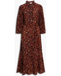 Antik Batik Paoli Belted Floral-print Cotton-gauze Maxi Dress - Multicolour