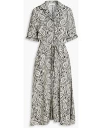 Officine Generale - Benedicte Paisley-print Silk Crepe De Chine Midi Shirt Dress - Lyst