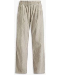 James Perse - Pleated Linen-blend Straight-leg Pants - Lyst