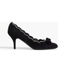 Ferragamo - Carla Crystal-Embellished Suede Pumps - Lyst