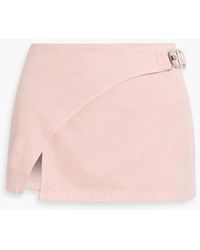 EB DENIM - Cotton-twill Mini Wrap Skirt - Lyst