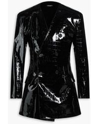 Dolce & Gabbana - Double-Breasted Patent Croc-Effect Blazer - Lyst