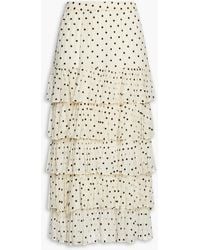 Zimmermann - Tiered Polka-dot Georgette Midi Skirt - Lyst