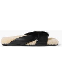 Emme Parsons - Shearling-lined Leather Slides - Lyst