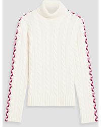 10 Crosby Derek Lam - Embroidered Cable-knit Wool Turtleneck Sweater - Lyst