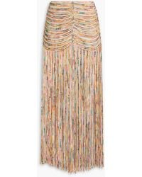Zimmermann - Fringed Floral-Print Silk-Organza Maxi Skirt - Lyst