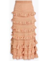 Zimmermann - Ruffled Crochet-knit Midi Skirt - Lyst