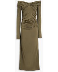 TOVE - Off-the-shoulder Twisted Stretch-jersey Midi Dress - Lyst