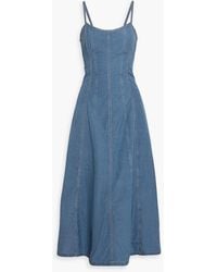 Rag & Bone - Miramar Denim Effect-Print Cotton Midi Dress - Lyst