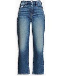 FRAME - Le jane crop hoch sitzende jeans mit weitem bein in ausgewaschener optik - Lyst