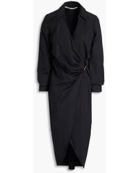 Veronica Beard - Afton Wrap-effect Cotton-blend Poplin Midi Dress - Lyst