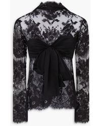 Zimmermann - Bow-detailed Cotton-blend Lace Top - Lyst