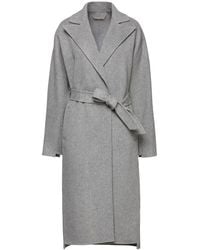 FRAME Mélange Brushed Wool And Cashmere-blend Felt Coat - Grey