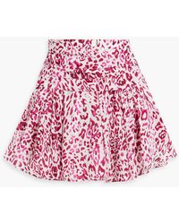IRO - Gimman Ruched Leopard-print Ramie-gauze Mini Skirt - Lyst