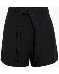 Solid & Striped The Andie Belted Linen-blend Shorts - Black