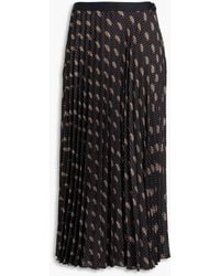 Sandro - Pleated Paisley-Print Satin-Twill Midi Skirt - Lyst