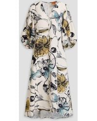 Stine Goya - Floral-Print Jacquard Midi Dress - Lyst