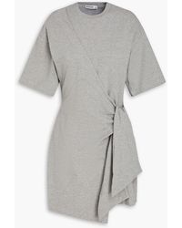 Jonathan Simkhai - Livia Wrap-Effect Cotton-Blend Jersey Mini Dress - Lyst