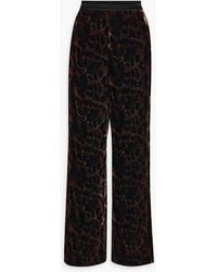 Diane von Furstenberg - Montreal Leopard-print Velvet Wide-leg Pants - Lyst