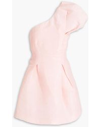Rachel Gilbert - One-shoulder Plissé Woven Mini Dress - Lyst