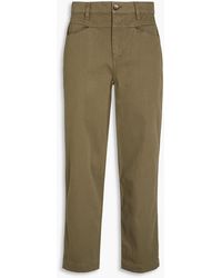 Ba&sh - Cropped Cotton-jacquard Tapered Pants - Lyst