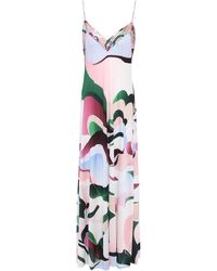 Emilio Pucci Embellished Printed Silk-jersey Maxi Dress Light Blue