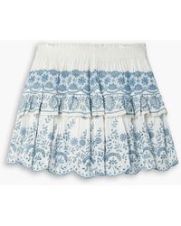 LoveShackFancy - Charmaine Tiered Broderie Anglaise Voile Mini Skirt - Lyst