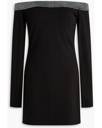 David Koma - Off-The-Shoulder Crystal-Embellished Jersey Mini Dress - Lyst