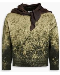 Maison Margiela - Satin-trimmed Bleached Wool And Cotton-blend Sweater - Lyst