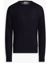 Officine Generale - Marco Ribbed Linen And Cotton-blend Sweater - Lyst