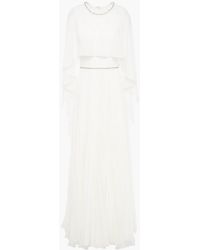 Jenny Packham - Bloom Cape-back Embellished Chiffon Bridal Gown - Lyst