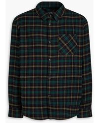 A.P.C. - Checked Cotton-blend Flannel Overshirt - Lyst