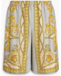 Versace - Printed Silk-Twill Shorts - Lyst