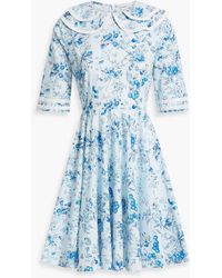 BATSHEVA - Kent Floral-print Cotton-poplin Mini Dress - Lyst