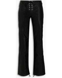 ROTATE BIRGER CHRISTENSEN - Lace-up Faux-leather Flared Pants - Lyst