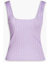 Vince - Ribbed Cotton-jersey Tank - Lyst