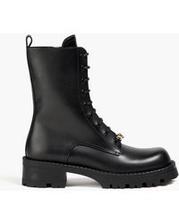Versace - Medusa Embellished Leather Combat Boots - Lyst