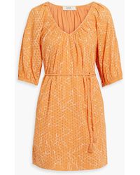 Joie - Tillman Printed Broderie Anglaise Cotton Mini Dress - Lyst