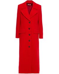 Sara Battaglia Wool-crepe Coat - Red