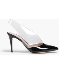 Gianvito Rossi - Nicole Patent-leather And Pvc Slingback Pumps - Lyst